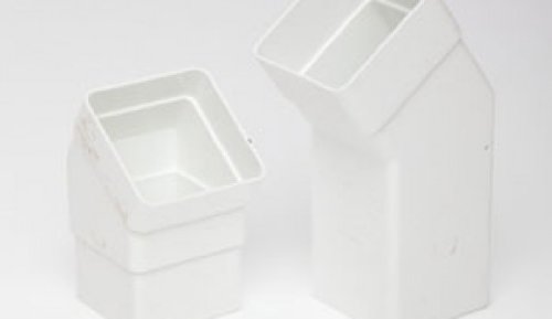 POLYPIPE RS237 WHITE Square Adjustable Offset Bend for 65mm square downpipe