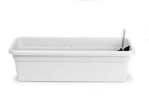 GEDA Balkonkasten mit Bewässerungseinsatz - 59 cm weiß