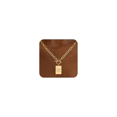 CHESKY Cross Necklaces for Women Trendy, Dainty 14k Gold Plated Paperclip Necklace for Womens Toggle Clasp Pendant Charm Chunky Necklace Gold Fall Jewelry for Women Christian Religious Gift at Amazon