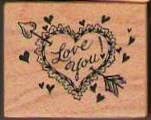 PSX Rubber Stamp - Love You D-1965