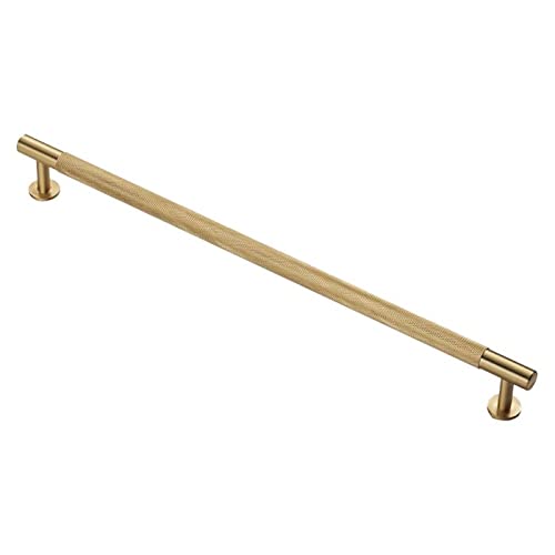Carlisle Brass Knurled Pull Handle – 320mm Antique Brass Cupboard & Drawer Handle - Satin Brass