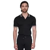 Bright Moons Co The Quarter Button Polo (Black & Brown Accent)