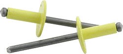 Yellow 3/16" Large Head Aluminum Steel Mandrel Pop Rivets 50 ct Racing Fasteners