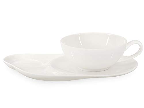 Buchensee Tea for One mit Sieb Lena 500ml aus Crystal Bone China Porzellan in fein-cremigem WeiÃ. Teekanne + Teetasse + Untersetzer mit Ablageflächen – Bild 7