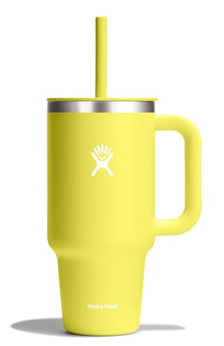 Hydro Flask Travel Tumbler with Handle, Lid and Straw - Insulated Stainless Ste…