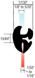 CRL Two-Piece Self-Sealing Universal Weatherstrip 1/32" to 1/16" Panel - 1/8" to 5/32" Glass