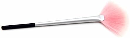 EIEGANT BEAUTY Fan Makeup Brush With Pink Synthetic Hairs and Black Plastic Handle