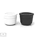 monbento - MB Temple S White + Black bento box sauce cup set - Leak-proof and reusable lunch box sauce containers - Suitable for MB Original MB Square bento boxes