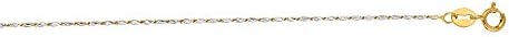 14k Two Tone Yellow And White Gold 16 Inch 0.8mm Lumina Twist Pendant Chain Necklace