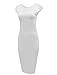 Tom's Ware Womens Stylish Zip Up Cap Sleeve Bodycon Midi Dress TWCWD152-WHITE-US S/M