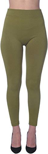Active Club 6 Pack Women's Fleece Lined Leggings - Soft High Waisted Winter Warm Leggings (S/M, Black/Navy/Dk Grey/Olive/Rose/Brown) - Thumbnail 2