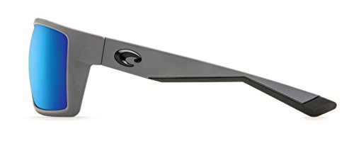 Costa del Mar Men's Reefton Polarized Iridium Rectangular Sunglasses, Matte Gray, 63.7 mm