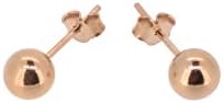 925 Sterling Silver Plain Ball Stud Earrings|Style: 18K Rose Gold Dipped| Size: 5mm|