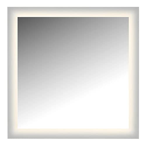 LED Lighted Mirror Wall Glow Style With Frosted Glass To The Edge, 36&quot X 36&quot With Easy Cleat System