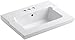 KOHLER K-2979-4-0 Tresham One-Piece Surface and Integrated Bathroom Sink with 4-Inch Centerset Faucet Drilling, White