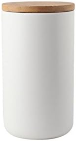 Storage Jars with lids The Ceramic Storage Jars Black/White for Bottle Coffee/Tea/Caddy/Food Storage 260ML 800ML 1000ML (White, L)