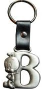 Tweety Bird Pewter Keychain Letter B