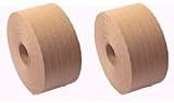 Reinforced Gummed Kraft Paper Tape Strong for shipping and sealing,Strong and Water activated Tape - by Shipping Master (2 Pack 450')