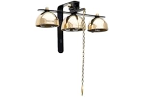 Bevin Bells Garden Bell / Shopkeepers Bell / Dinner Bell, | Made of Brass Steel | Three clappers Inside Each of Three gongs | Wall Mounted Doorbell | Indoor Outdoor Use | Made in USA (40106)