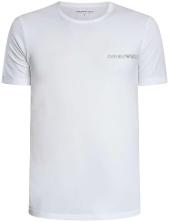 2-Pack Crew Neck T-Shirt, Blanco/Negro, M Hombre
