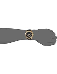 Bulova - Reloj de cuarzo para hombre de acero inoxidable y cuero, color: negro (modelo: 97B179)