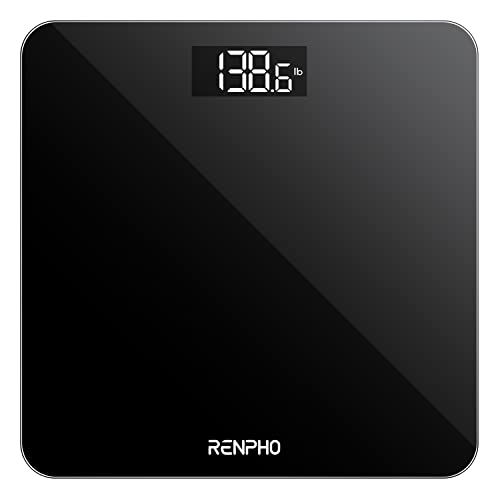 Bascula de Baño Digital, Basculas Peso Corporal de Alta Precisión con Pantalla Iluminada, Graduación de 0,1 lb (50 g) Precisión, Tecnología Step-On, 180kg/400lb, Negro, Core 1S