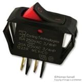 CARLING RSCA201-VB-B-9-V SWITCHES, ROCKER, SPST, 20A, 125V, BLACK (1 piece)