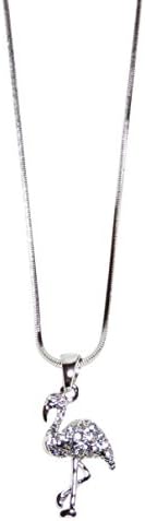 Rhinestone Flamingo Bird Fashion Pendant Necklace Jewelry Animal Zoo