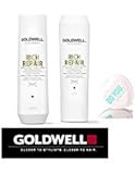 Goldwell Dualsenses Rich Repair Restoring Shampoo & Conditioner DUO Set (with Sleek Compact Mirror) (10.1 oz / 300ml Kit)