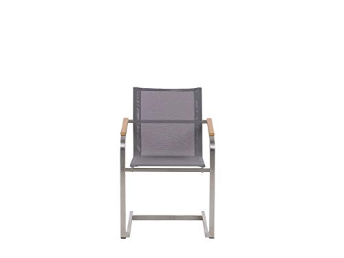 Beliani Gartenstuhl aus Edelstahl mit Polyester in Grau 6er Set Moderner Look Cosoleto – Bild 7