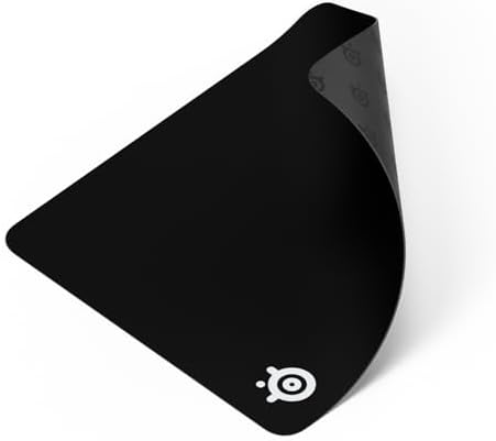 SteelSeries QcK Large Gaming Mousepad — Black — Non-Slip Silicone Rubber Base — Peak Tracking and Stability — Optimized for Gaming Sensors — 490 mm x 420 mm — FPS, MOBAs, RTS, MMO