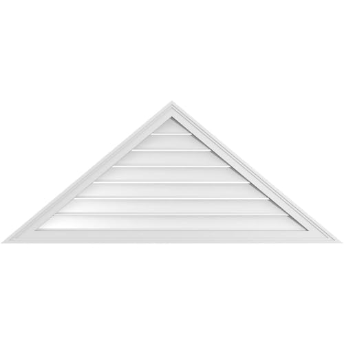 56"W x 23-3/8"H Triangle Surface Mount Signature Urethane Gable Vent 10/12 Pitc…