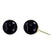 Belacqua Natural 8mm Black Onyx Round Stud Earrings for Women | 14k Yellow Gold Push Back | Jewelry for Her | Gift Box Included