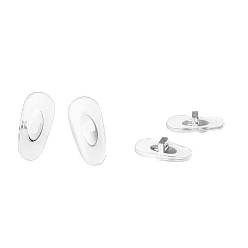 Replacement Push-in Nose Pads for Ray-Ban RB6335 Glasses Repair Kits,Bonus Lens Cloth (silver)