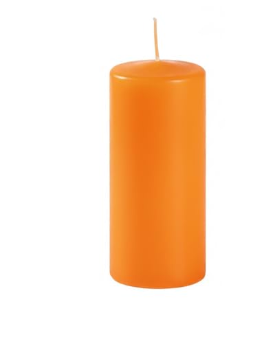 12 Stumpenkerzen Durchmesser 5 cm Höhe 15 cm - Farbe Orange Kürbis - Brenndauer 48 Stunden - nicht parfümiert - Cereria Di Giorgio