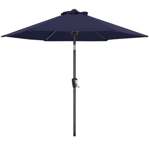 MasterCanopy 230 cm Sonnenschirm mit 6 Rippen & Kurbel, Marineblau