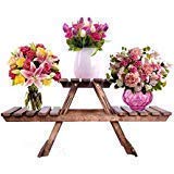 STARK Wood Plant Stand With 3 Decks, Brown, Standard, 1 Piece