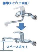 三栄水栓 【キッチン用混合栓】シングル混合栓 ベンリー偏心管付 CK2710-3U