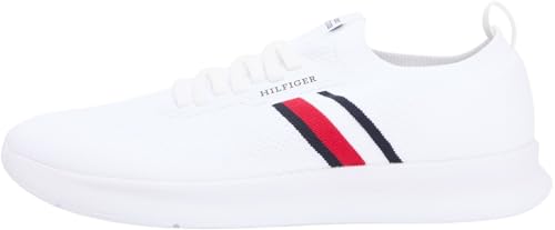 Herren Runner Sneaker Lightweight Knitted Low Top, Weiß (White), 42