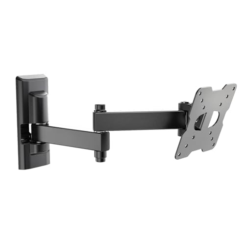 Meliconi SPACE SYSTEM FULLMOTION 100, TV-Wandhalterung mit Doppelrotation, Wandhalterung für Flachbildschirme von 14" bis 25", VESA Halterung 50-75-100, Belastbarkeit bis 17Kg, Made in Italy, Schwarz