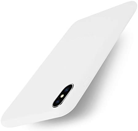 Yajuhoy iPhone Xs Max Case, Liquid Silicone Gel Rubber Slim Fit Soft Mobile Phone Case Microfiber Cloth Lining Cushion Compatible with Apple iPhone Xs Max 6.5 inch (2018) - White