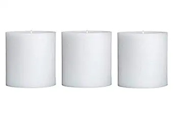 DELHI CANDLES Home Made Hand Crafted Smooth Pillar Candles, Set of 3 for Home Dcor/Meditation/Aroma/Reiki/Party/Romantic Dinner/Christmas & Other Occasion (White, 3X3)