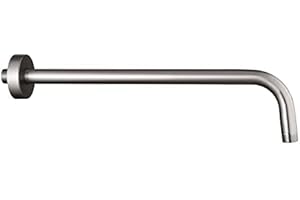 ENOUGHMEN 12 Inch Shower Arm with Flange,Stainless Steel 90 Degree Rain Shower Head Extension Arm,Wall-Mounted Shower Head Arm for Fixed Shower Head,Brushed Nickel
