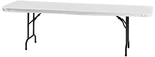 Creative Converting 37300 Plain Classic White Stay Put Tablecover, 30