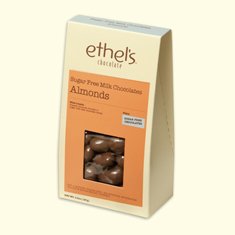 Ethel MChocolates Sugar Free Milk Chocolate Dipped Almonds, 4.5 ounces