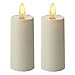 Luminara - 1.75" x 3" Ivory (Unscented) Votive Realistic Flame LED Plastic Candle Light With Timer (2 Pack)