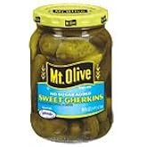 Mt. Olive Sweet Gherkins No Sugar Added Pickles, 16 fl oz