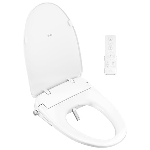 Delta Faucet Refresh Premium Elongated Electric Bidet Toilet Seat, Warm Water Bidet, Heated Seat Bidet, Bidet Attachment for Toilet, Toilet Seat Bidet, Bidet Toilet Seat Elongated, White 893006E-WH