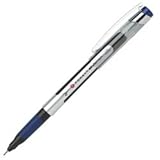 FORAY(R) Marker-Style Porous Point Pens With Soft Grips, Fine Point, 0.5 mm, Silver Barrel, Blue Ink, Pack Of 12