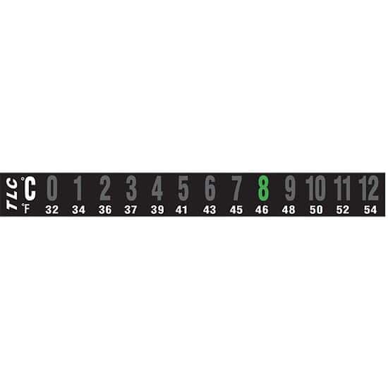 Digi-Sense Reversible 13-Point Horizontal Temperature Label, 0-12C/32-54F; 10/Pk